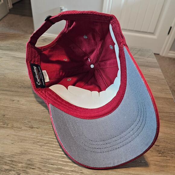 Oklahoma University Strapback Cap Hat Red Gray OU Boomer Sooners NCAA SEC Preppy - Picture 9 of 11